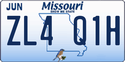 MO license plate ZL4Q1H