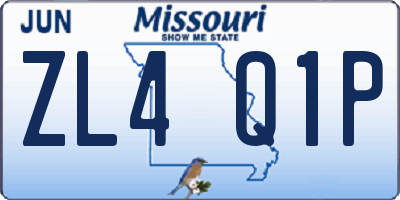 MO license plate ZL4Q1P