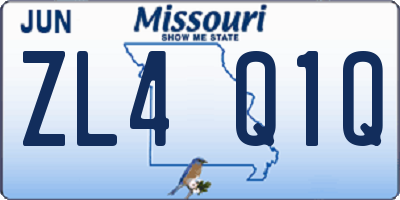 MO license plate ZL4Q1Q