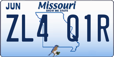 MO license plate ZL4Q1R