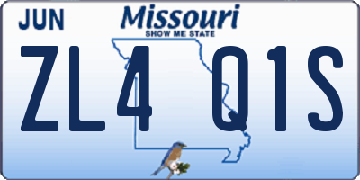 MO license plate ZL4Q1S