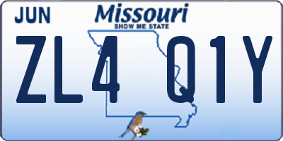 MO license plate ZL4Q1Y