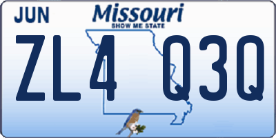 MO license plate ZL4Q3Q