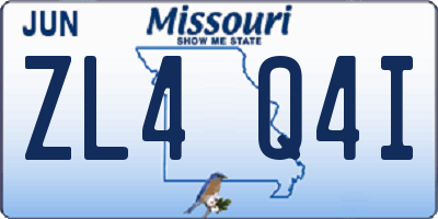 MO license plate ZL4Q4I