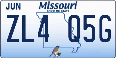MO license plate ZL4Q5G