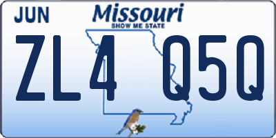 MO license plate ZL4Q5Q