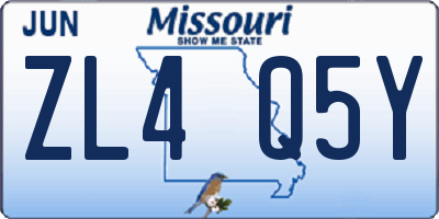 MO license plate ZL4Q5Y