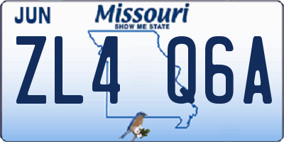 MO license plate ZL4Q6A