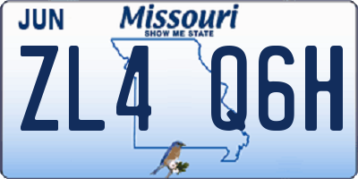 MO license plate ZL4Q6H