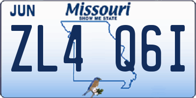 MO license plate ZL4Q6I