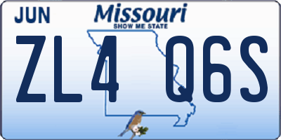 MO license plate ZL4Q6S