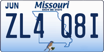 MO license plate ZL4Q8I