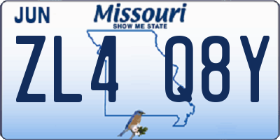 MO license plate ZL4Q8Y