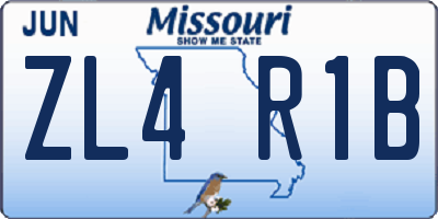 MO license plate ZL4R1B