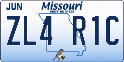 MO license plate ZL4R1C