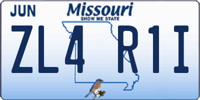 MO license plate ZL4R1I