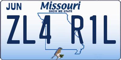 MO license plate ZL4R1L