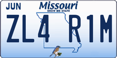 MO license plate ZL4R1M