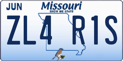 MO license plate ZL4R1S