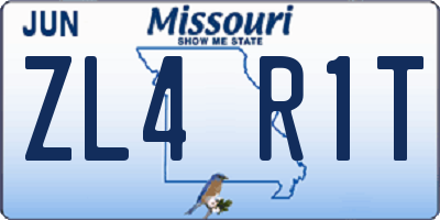 MO license plate ZL4R1T