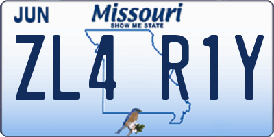 MO license plate ZL4R1Y