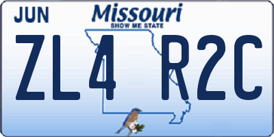 MO license plate ZL4R2C