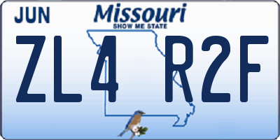 MO license plate ZL4R2F