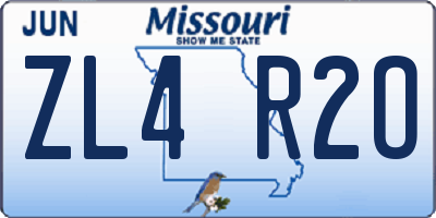 MO license plate ZL4R2O