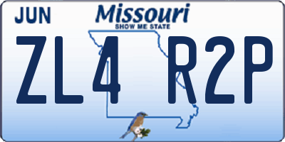 MO license plate ZL4R2P