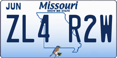 MO license plate ZL4R2W