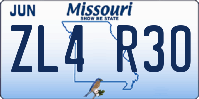 MO license plate ZL4R3O