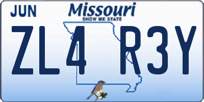 MO license plate ZL4R3Y