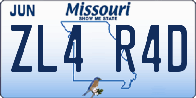MO license plate ZL4R4D