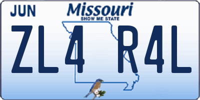 MO license plate ZL4R4L