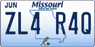 MO license plate ZL4R4Q