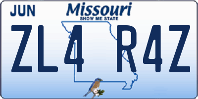 MO license plate ZL4R4Z