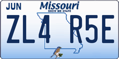 MO license plate ZL4R5E