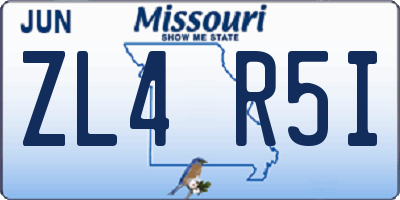 MO license plate ZL4R5I