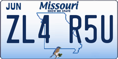 MO license plate ZL4R5U