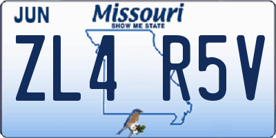 MO license plate ZL4R5V