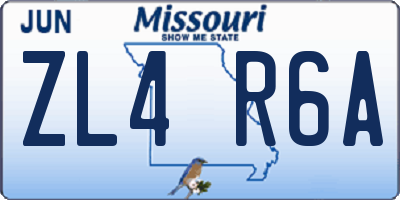 MO license plate ZL4R6A