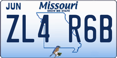 MO license plate ZL4R6B