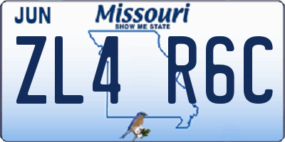 MO license plate ZL4R6C