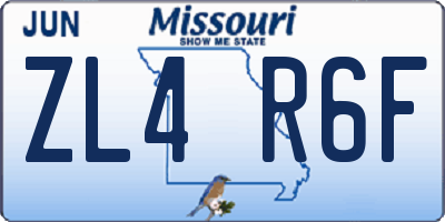 MO license plate ZL4R6F