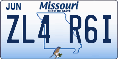 MO license plate ZL4R6I