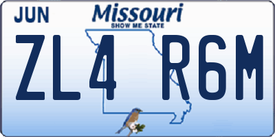 MO license plate ZL4R6M