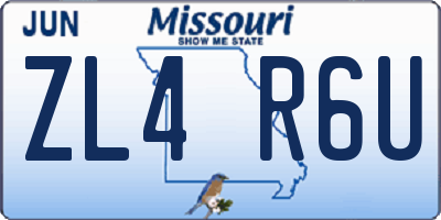 MO license plate ZL4R6U