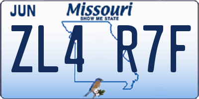 MO license plate ZL4R7F