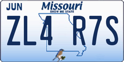 MO license plate ZL4R7S