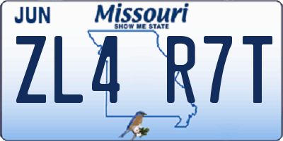 MO license plate ZL4R7T